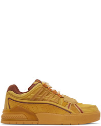 gelbe Wildleder niedrige Sneakers von Li-Ning