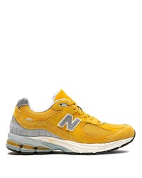 gelbe Wildleder niedrige Sneakers von New Balance