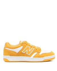 gelbe Wildleder niedrige Sneakers von New Balance