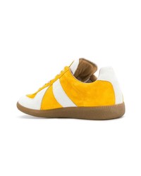 gelbe Wildleder niedrige Sneakers von Maison Margiela
