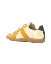 gelbe Wildleder niedrige Sneakers von Maison Margiela