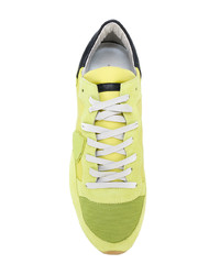 gelbe Wildleder niedrige Sneakers von Philippe Model
