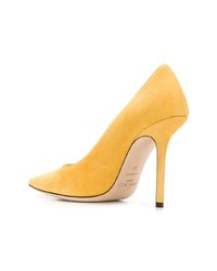 gelbe Wildleder Pumps von Jimmy Choo