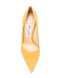 gelbe Wildleder Pumps von Jimmy Choo