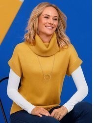 gelber ärmelloser Rollkragenpullover von Sieh an!