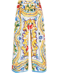 gelber bedruckter Hosenrock von Dolce & Gabbana
