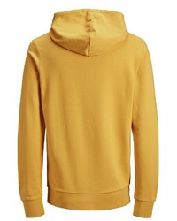 gelber bedruckter Pullover mit einem Kapuze von Jack & Jones