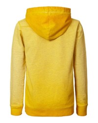 gelber bedruckter Pullover mit einem Kapuze von Petrol Industries