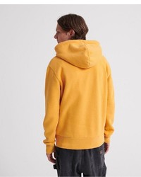 gelber bedruckter Pullover mit einem Kapuze von Superdry