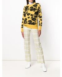gelber bedruckter Pullover mit einem Rundhalsausschnitt von The Gigi
