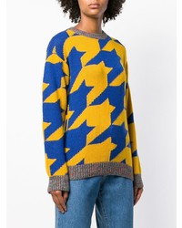 gelber bedruckter Pullover mit einem Rundhalsausschnitt von Etro