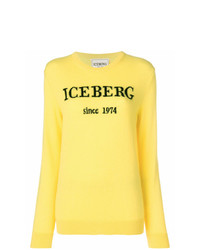 gelber bedruckter Pullover mit einem Rundhalsausschnitt von Iceberg