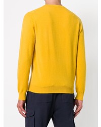 gelber bedruckter Pullover mit einem Rundhalsausschnitt von Z Zegna