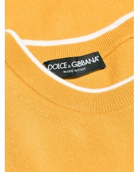 gelber bedruckter Pullover mit einem Rundhalsausschnitt von Dolce & Gabbana