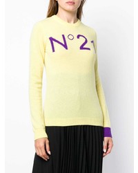 gelber bedruckter Pullover mit einem Rundhalsausschnitt von N°21