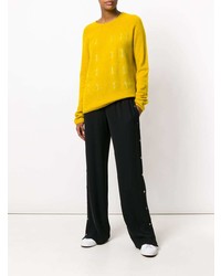 gelber bedruckter Pullover mit einem Rundhalsausschnitt von Suzusan