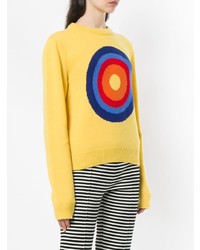 gelber bedruckter Pullover mit einem Rundhalsausschnitt von Circled Be Different