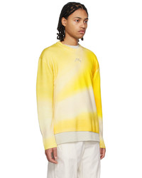 gelber bedruckter Pullover mit einem Rundhalsausschnitt von A-Cold-Wall*