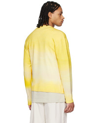 gelber bedruckter Pullover mit einem Rundhalsausschnitt von A-Cold-Wall*