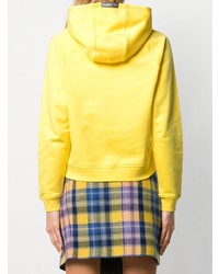 gelber bedruckter Pullover mit einer Kapuze von Karl Lagerfeld