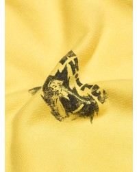 gelber bedruckter Pullover mit einer Kapuze von Off-White
