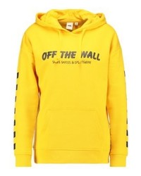 gelber bedruckter Pullover mit einer Kapuze von Vans