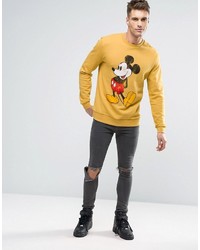 gelber bedruckter Pullover von Asos