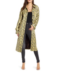 gelber bedruckter Trenchcoat