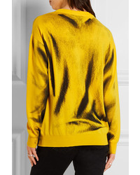 gelber bedruckter Wollpullover von Moschino