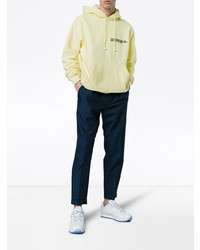 gelber bestickter Pullover mit einem Kapuze von Calvin Klein 205W39nyc
