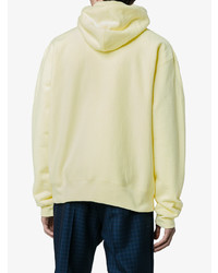 gelber bestickter Pullover mit einem Kapuze von Calvin Klein 205W39nyc