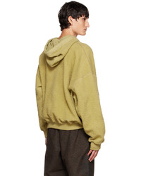 gelber Fleece-Pullover mit einem Kapuze von Magliano