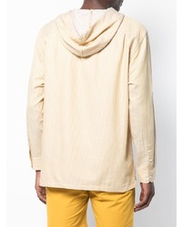 gelber horizontal gestreifter Pullover mit einem Kapuze von Onia