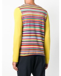 gelber horizontal gestreifter Pullover mit einem Rundhalsausschnitt von Comme Des Garçons Shirt Boys