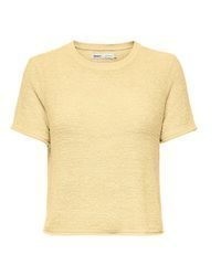gelber Kurzarmpullover von Only