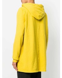 gelber Pullover mit einem Kapuze von Rick Owens DRKSHDW