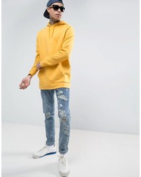 gelber Pullover mit einem Kapuze von Asos