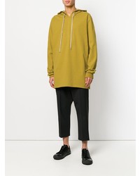 gelber Pullover mit einem Kapuze von Rick Owens