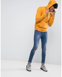 gelber Pullover mit einem Kapuze von Asos