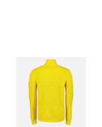 gelber Pullover mit einem Reißverschluss am Kragen von LERROS