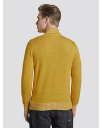 gelber Pullover mit einem Reißverschluss am Kragen von Tom Tailor