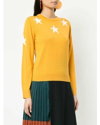 gelber Pullover mit einem Rundhalsausschnitt mit Sternenmuster von GUILD PRIME