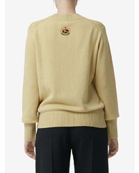 gelber Pullover mit einem Rundhalsausschnitt von Burberry