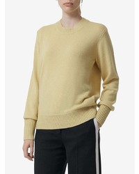 gelber Pullover mit einem Rundhalsausschnitt von Burberry
