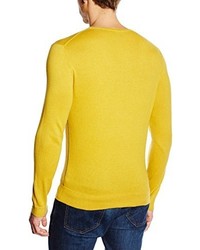 gelber Pullover mit einem Rundhalsausschnitt von Calvin Klein