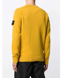 gelber Pullover mit einem Rundhalsausschnitt von Stone Island