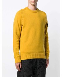 gelber Pullover mit einem Rundhalsausschnitt von Stone Island