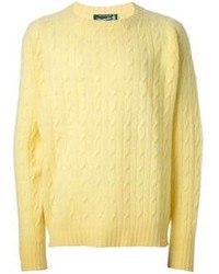gelber Pullover mit einem Rundhalsausschnitt von Drumohr