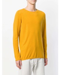 gelber Pullover mit einem Rundhalsausschnitt von Laneus