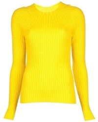 gelber Pullover mit einem Rundhalsausschnitt von Jil Sander
